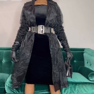 Jluxlabel Black Trench Mesh Jacket